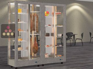 Combination of 2 modular refregirated display cabinet  for wine cheese and delicatessen