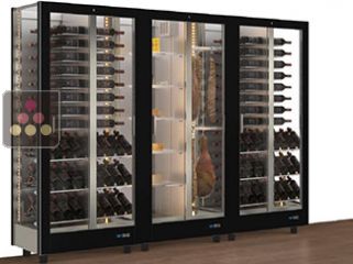 Combination of 3 modular refregirated display cabinet  for wine cheese and delicatessen