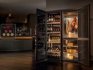 CALICE Freestanding dual-temperature combination of cured meat and cheese cabinets Calice